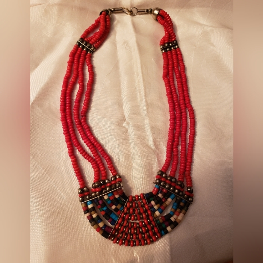 Vintage Woman's Indian Necklace 16" Excellent Condition
